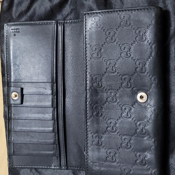 Gucci GG logo long black GG bifold zippy wallet - Picture 6 of 8